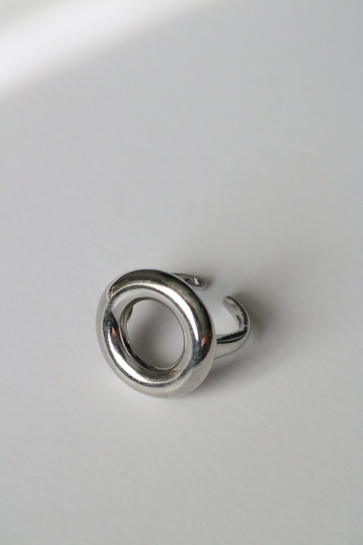 CIRCLE SILVER RING ( free size )