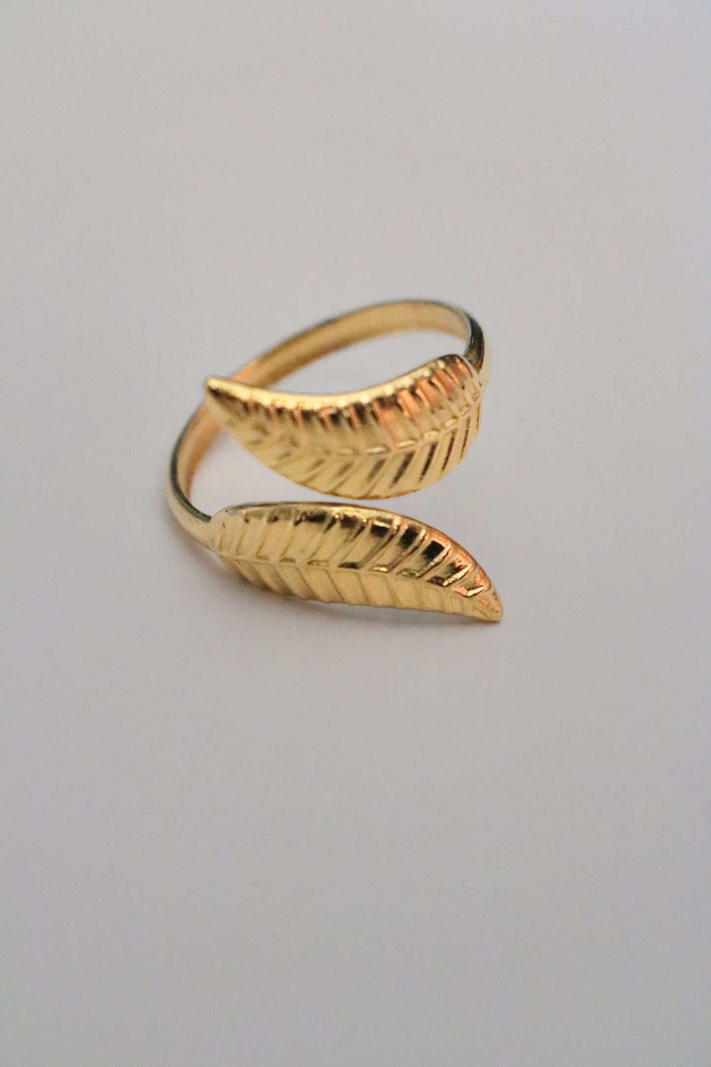 LEAF EMBOSSED RING ( free size )