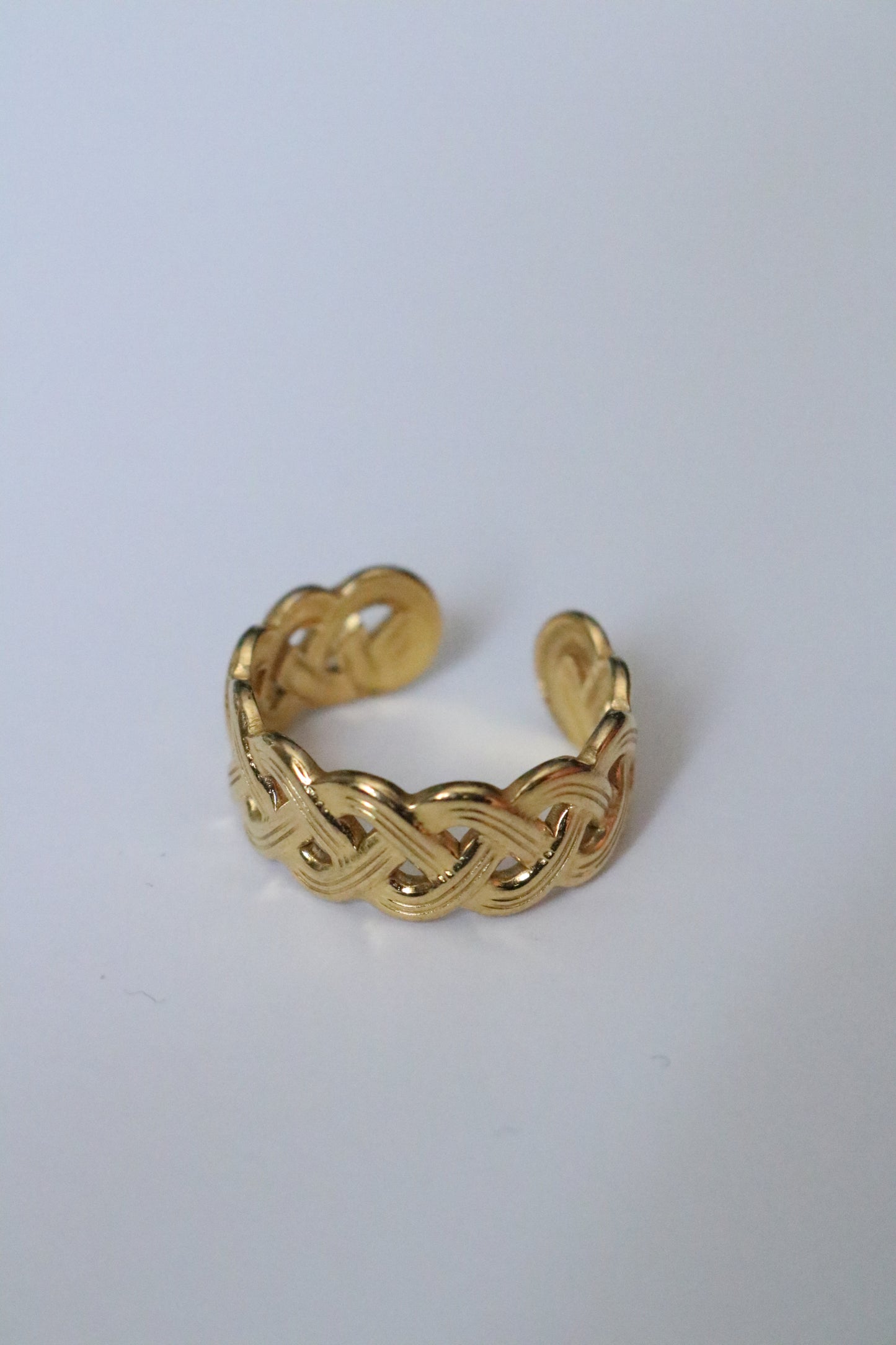 BRAIDED CUFF RING ( free size )