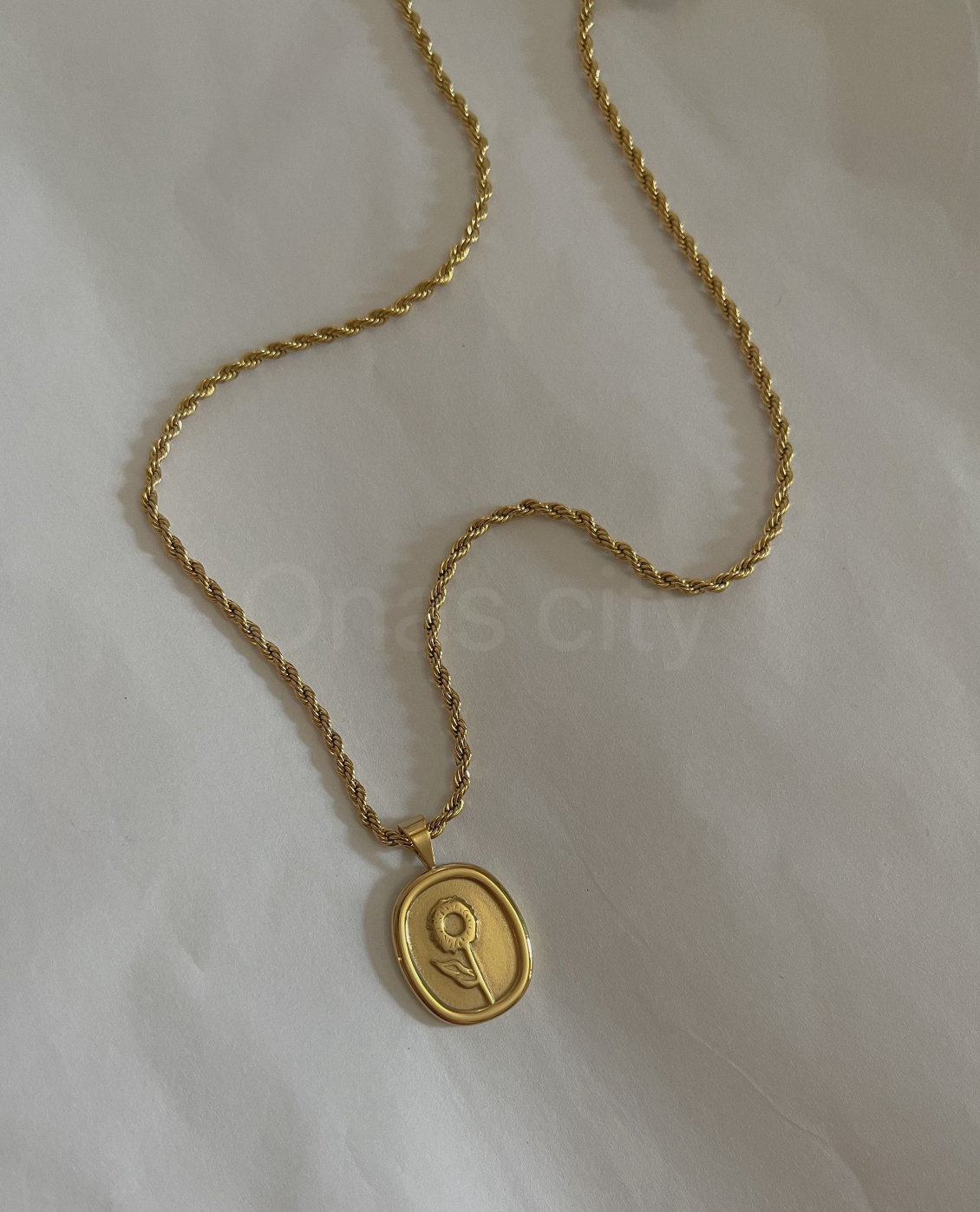 SUN FLOWER ROPE NECKLACE