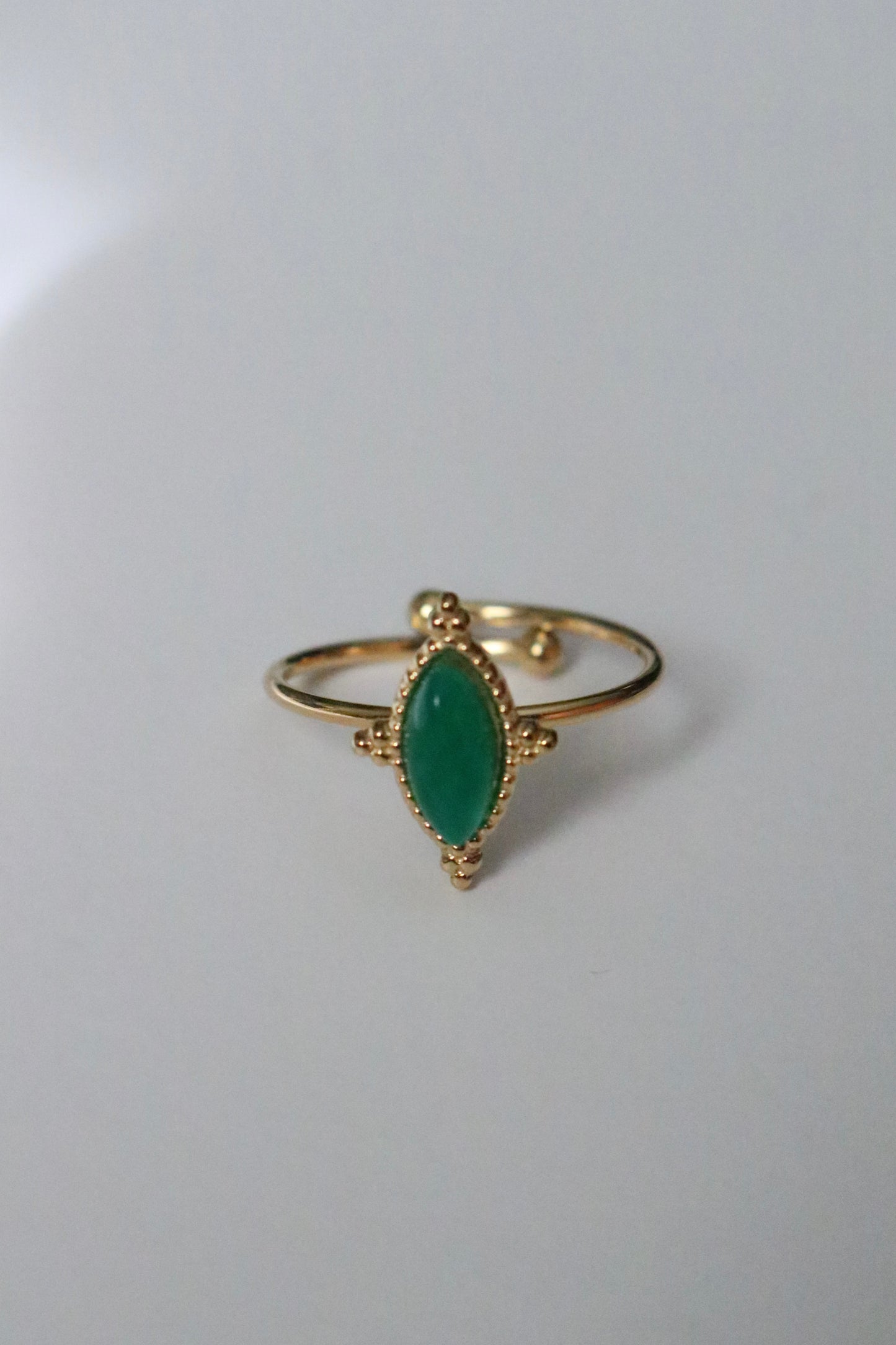 GREEN ONYX RING ( Free size )