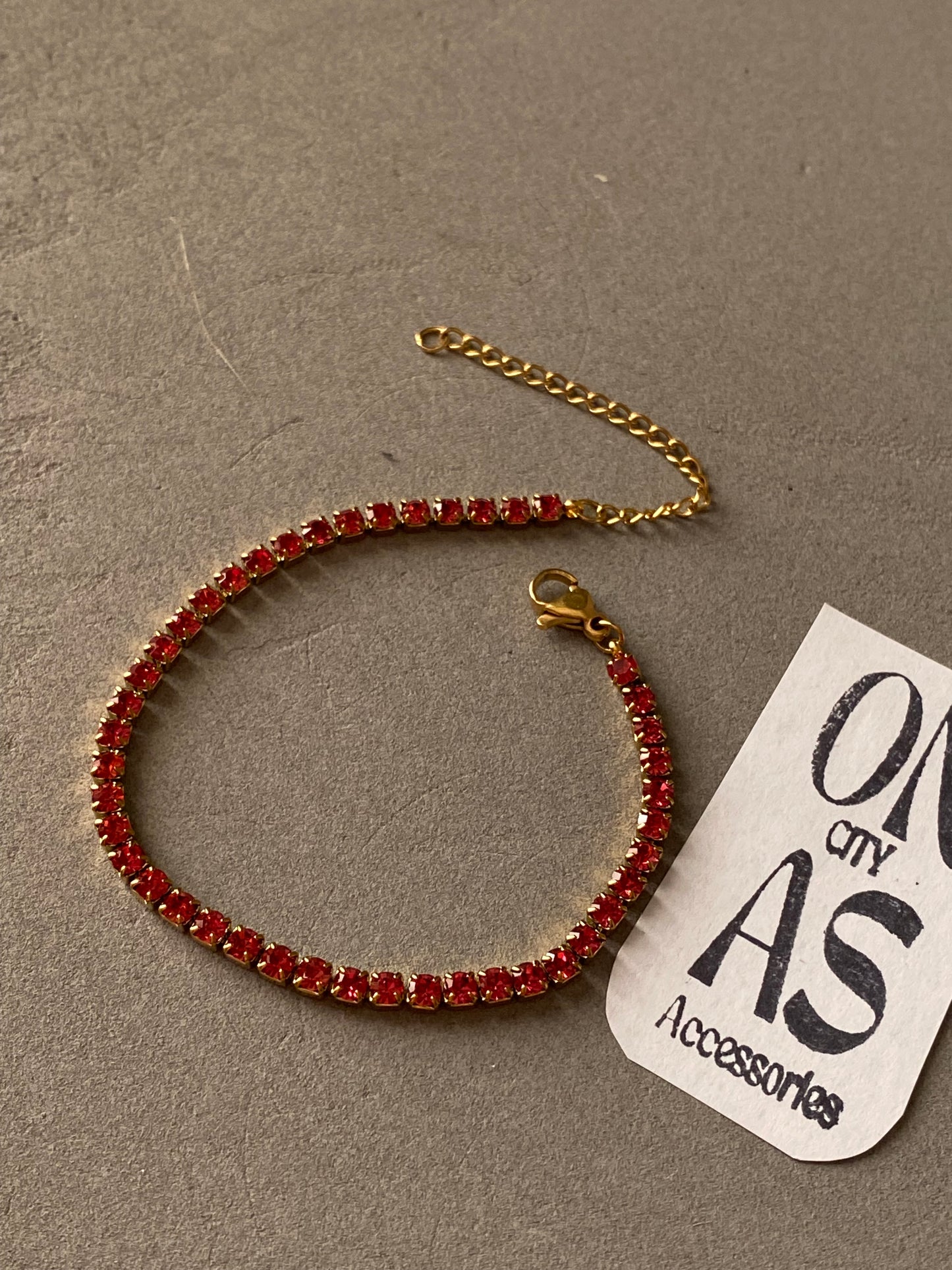 RED TENNIS BRACELET