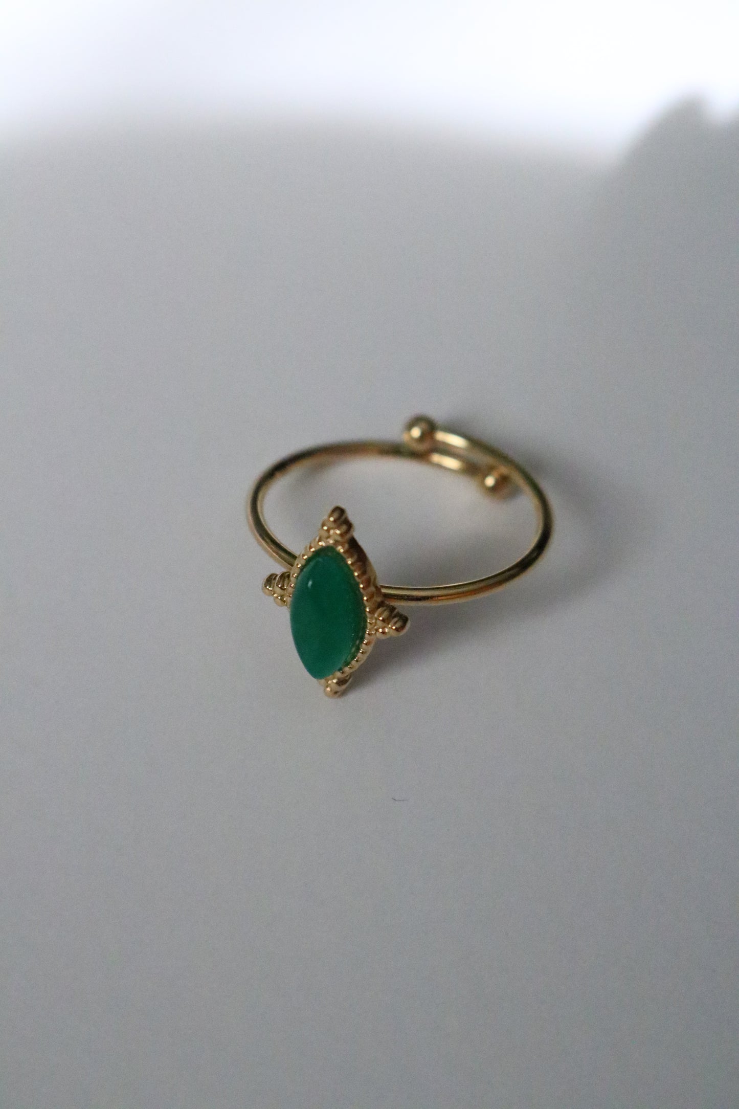 GREEN ONYX RING ( Free size )