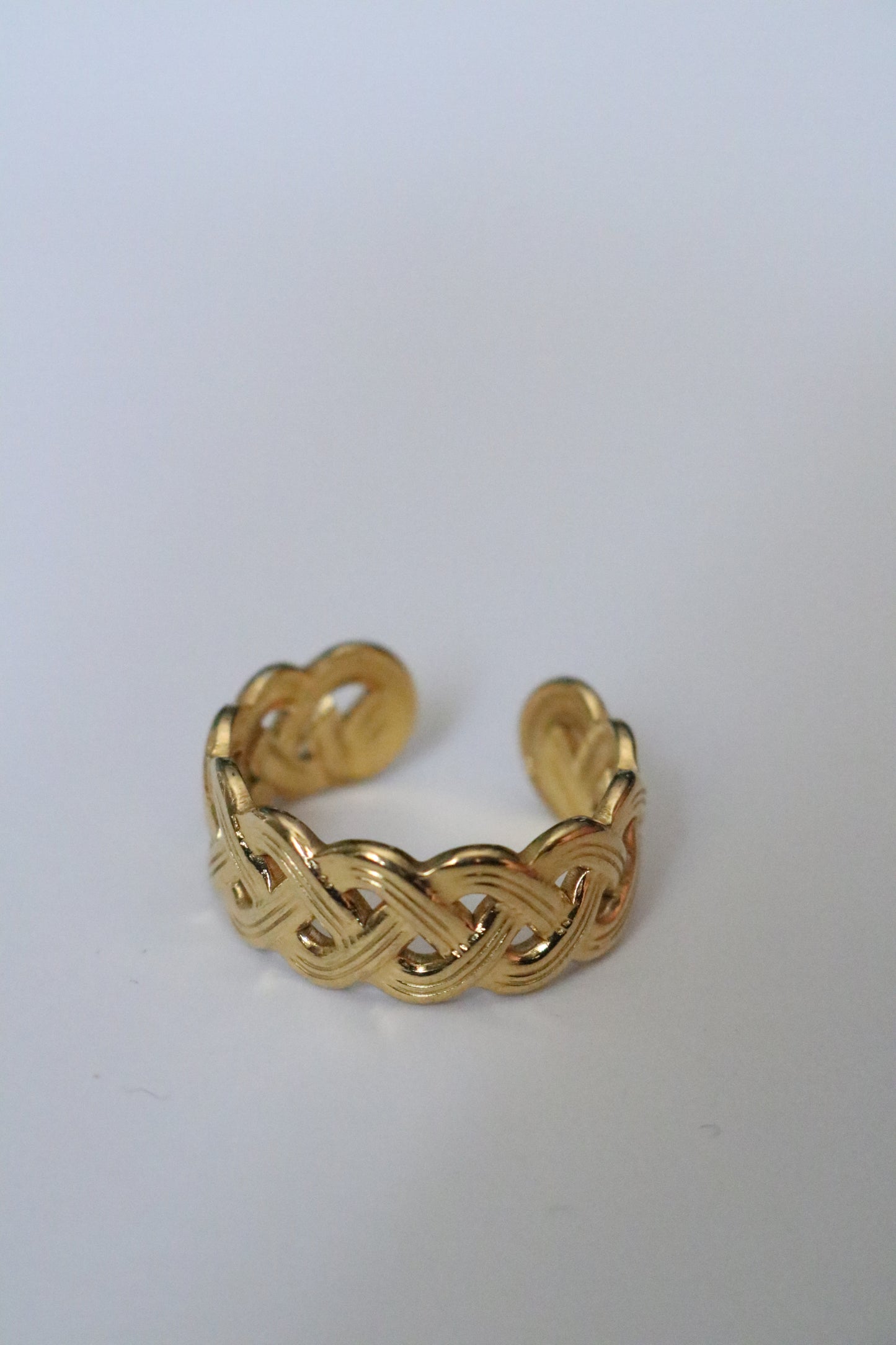 BRAIDED CUFF RING ( free size )