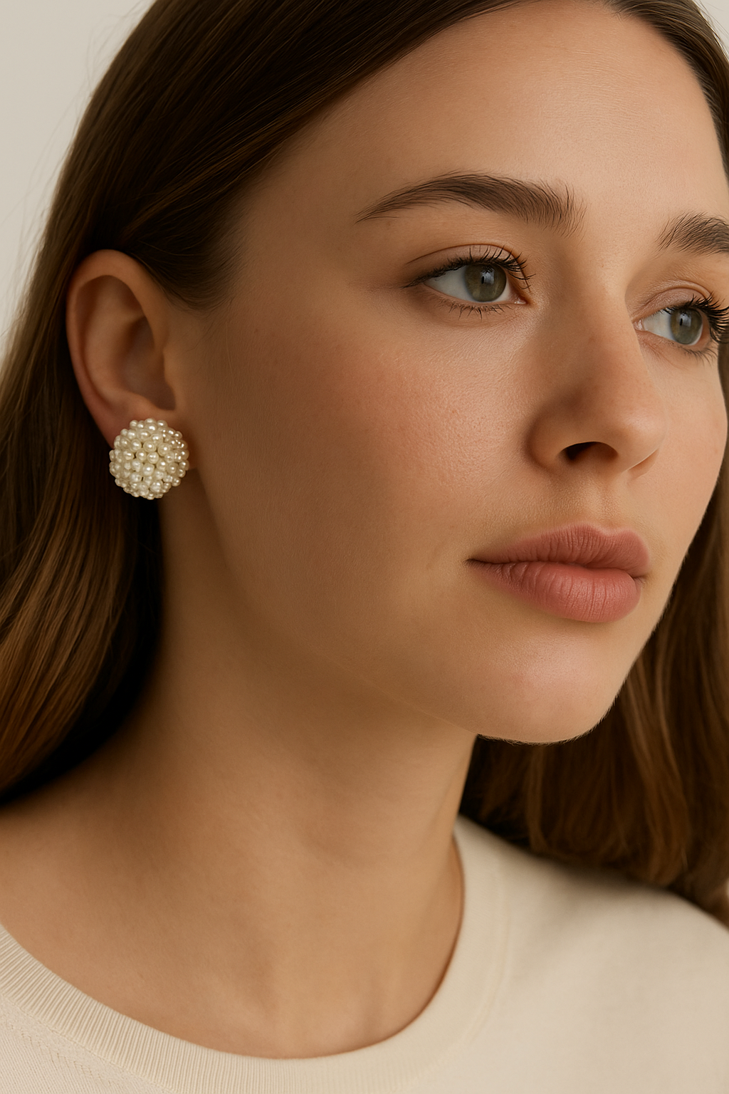 PEARL HALO EARRING
