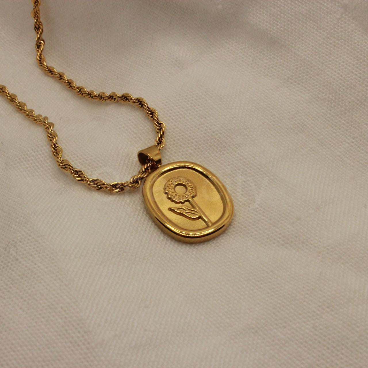 SUN FLOWER ROPE NECKLACE