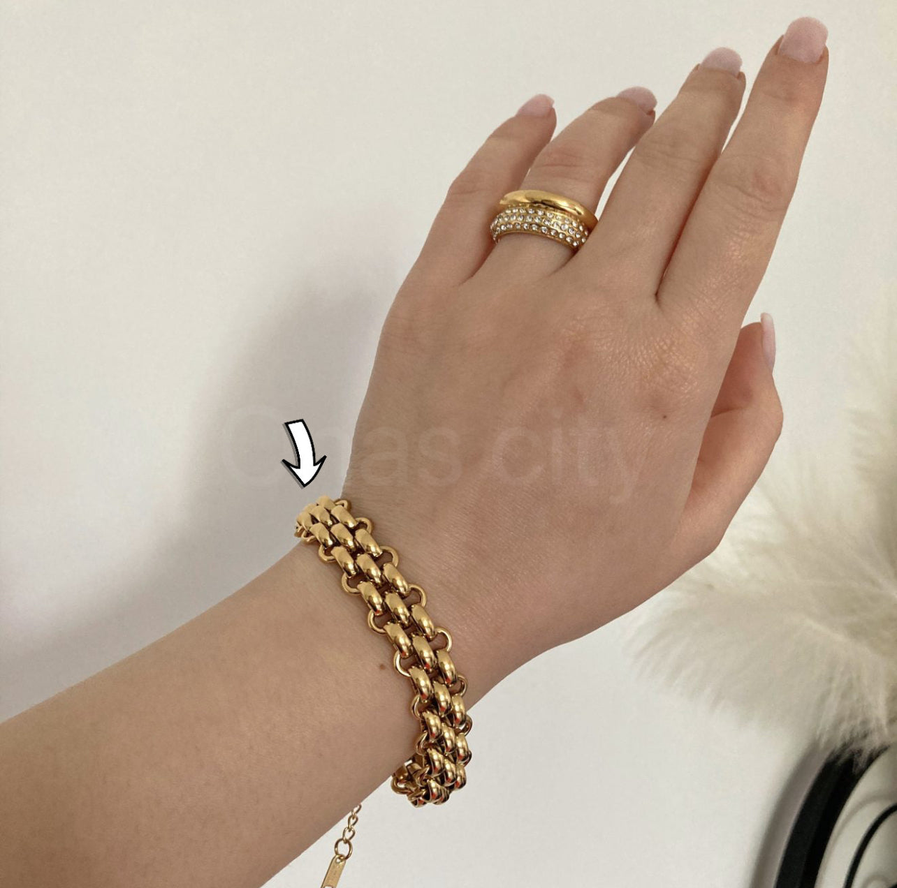 BASKET WEAVE CHAIN BRACELET