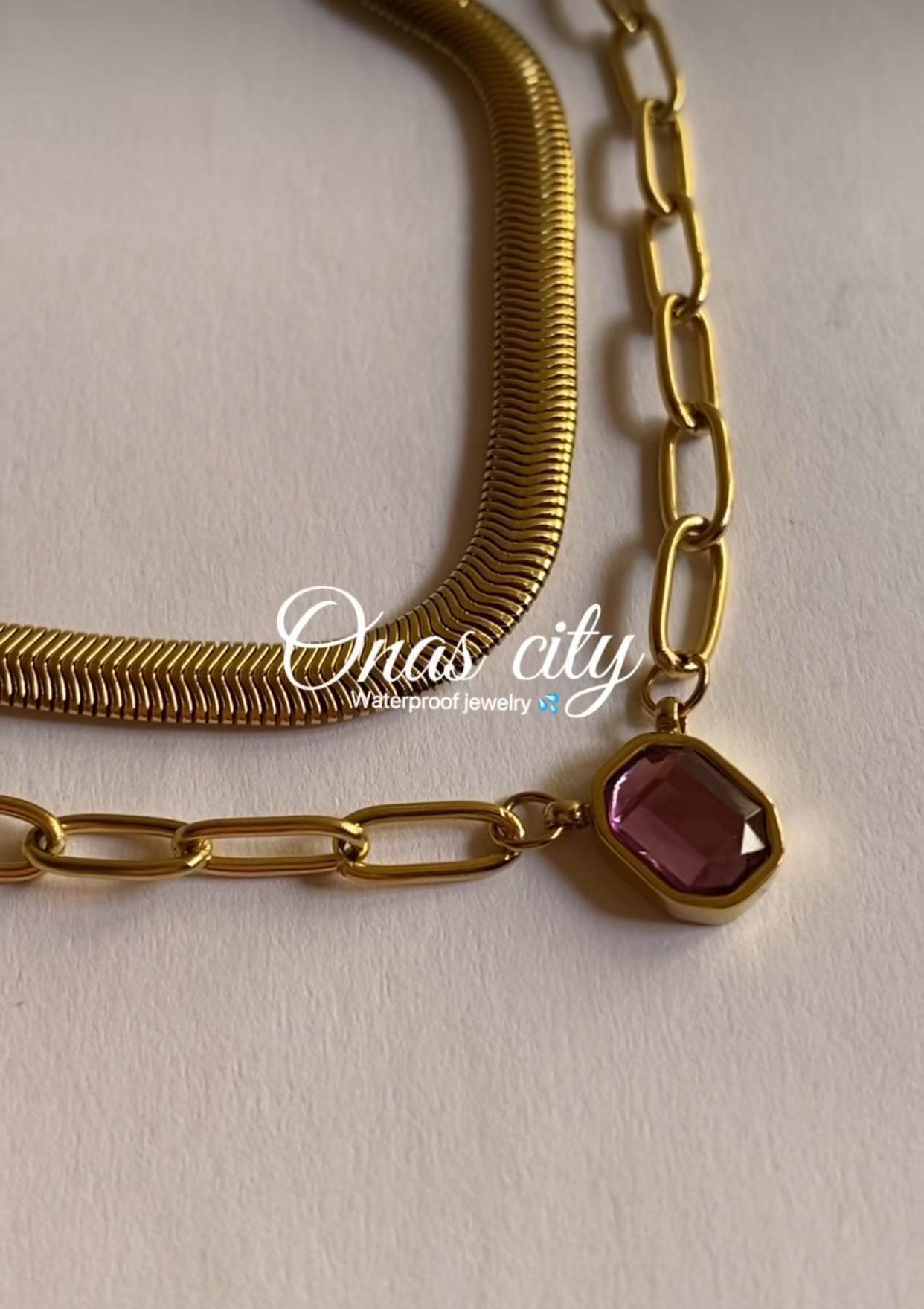 PURPLE STONE CHAIN