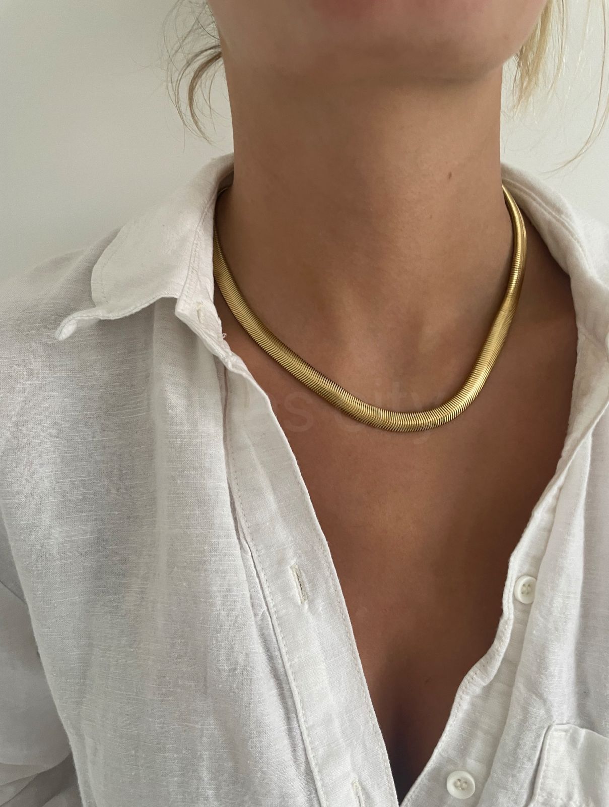WIDE HERRINGBONE NECKLACE