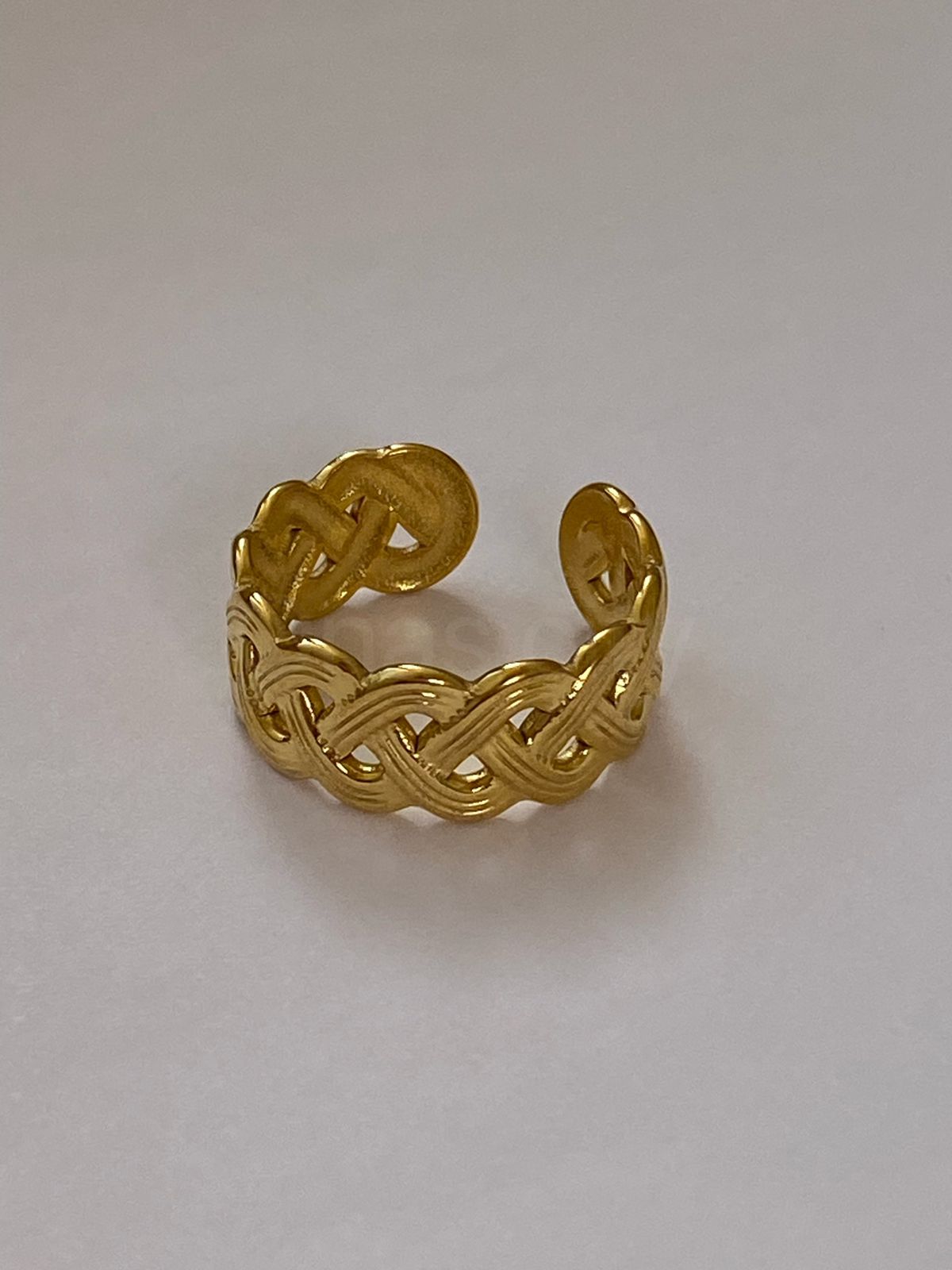 BRAIDED CUFF RING ( free size )