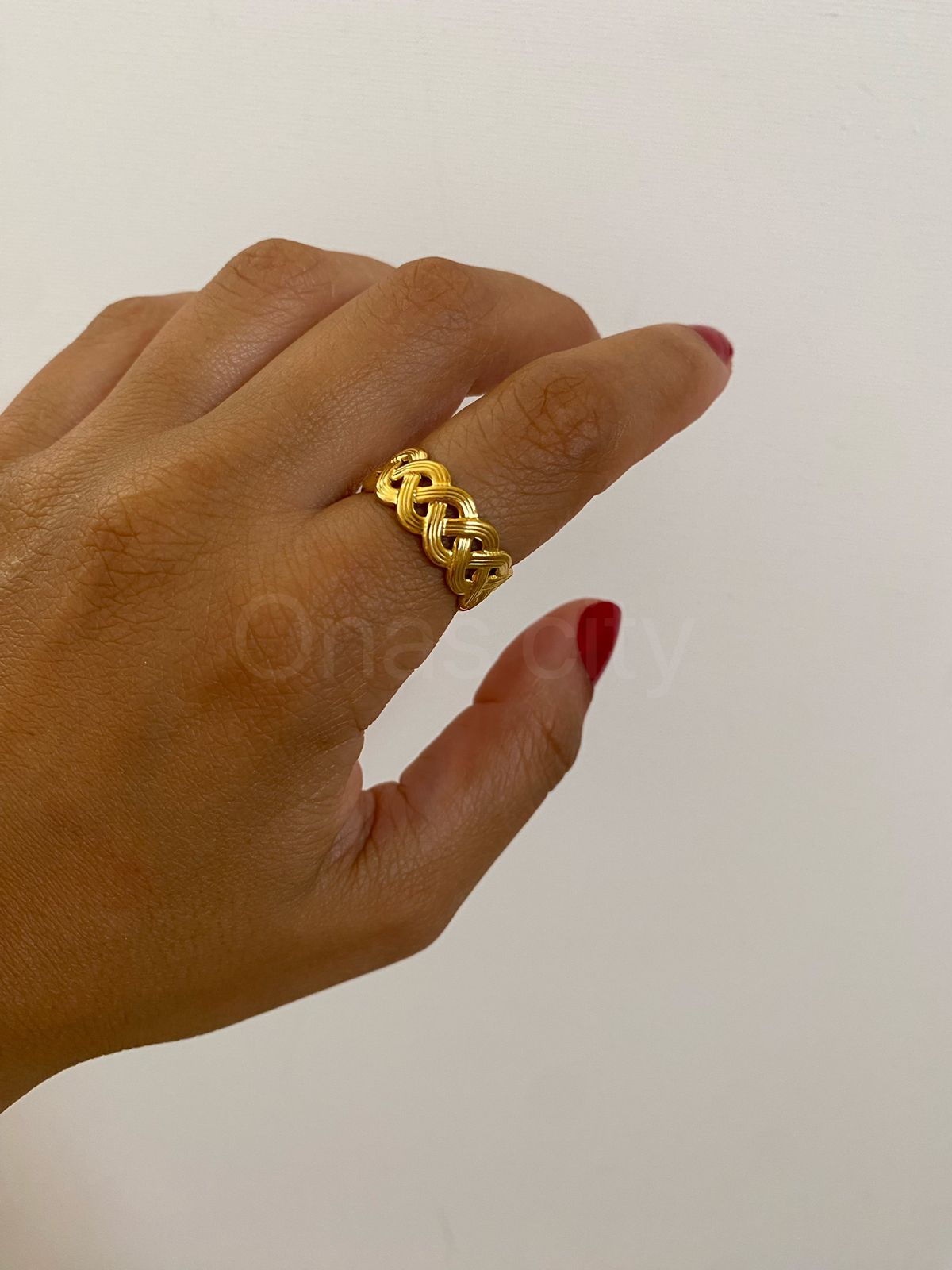 BRAIDED CUFF RING ( free size )