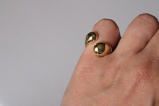 TWO BALLS RING (Free size) “for pinky finger”