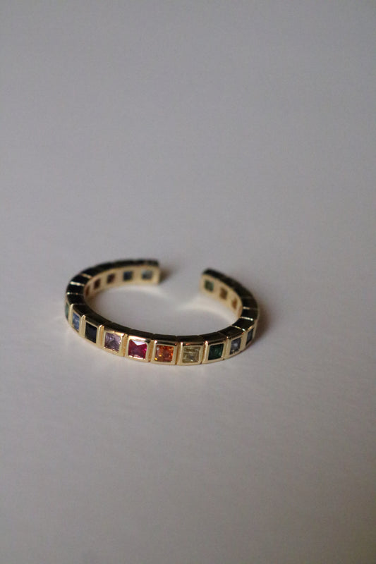 MULTICOLOR STONES RING (Free size )