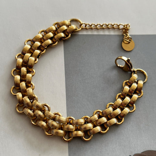 BASKET WEAVE CHAIN BRACELET