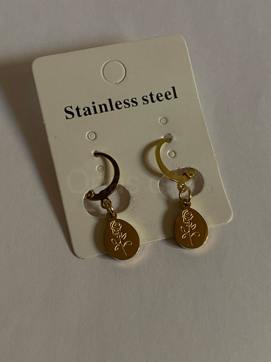 MINIMAL ROSE EARRINGS