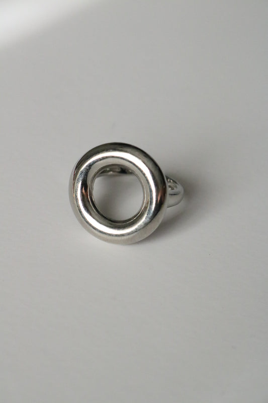 CIRCLE SILVER RING ( free size )