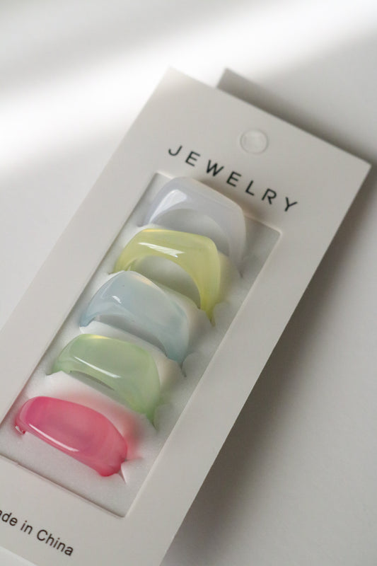 ACRYLIC RINGS SET “size 7”