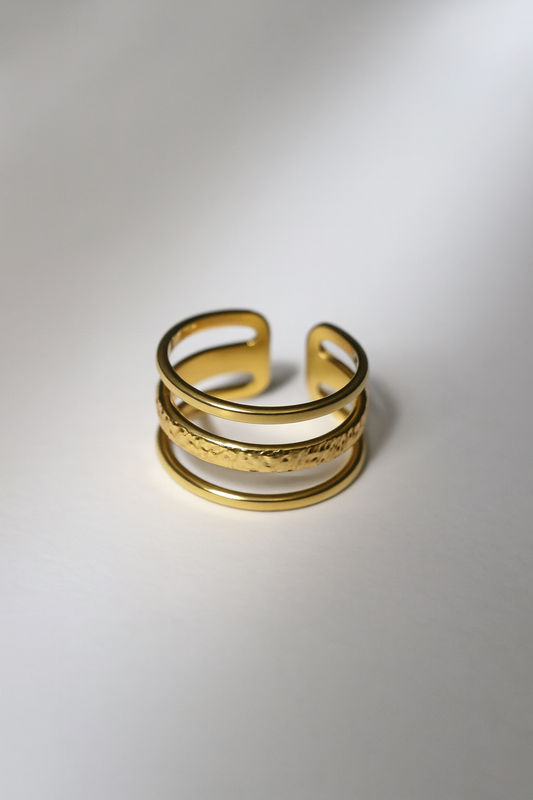BOHEMIAN THREE LAYERS RING.   ( free size )
