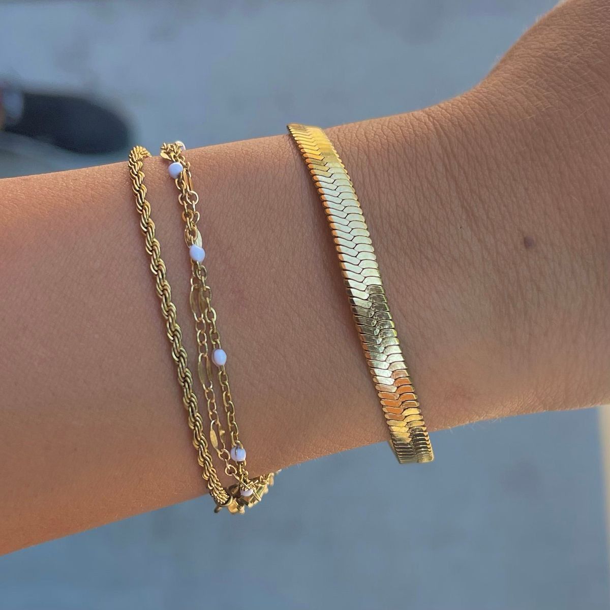 WIDE SNAKE CHAIN BRACELET
